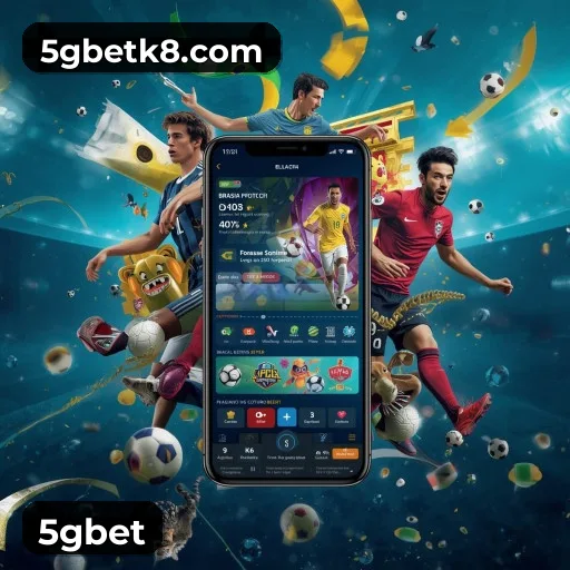 App 5gbet para iOS e Android — interface mobile, login biométrico e PIX integrado